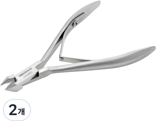TWEEZERMAN Rockhard 不鏽鋼甘皮剪 1/2 JAW, 2個, 銀色