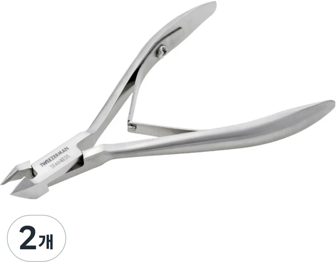 트위저맨 락하드 스테인리스 큐티클 니퍼 1/2 JAW, 2개, 실버 - 쿠팡