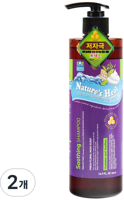 펫클럽 네이쳐스힐 수딩 저자극 강아지 샴푸, 500ml, 1개입, 2개