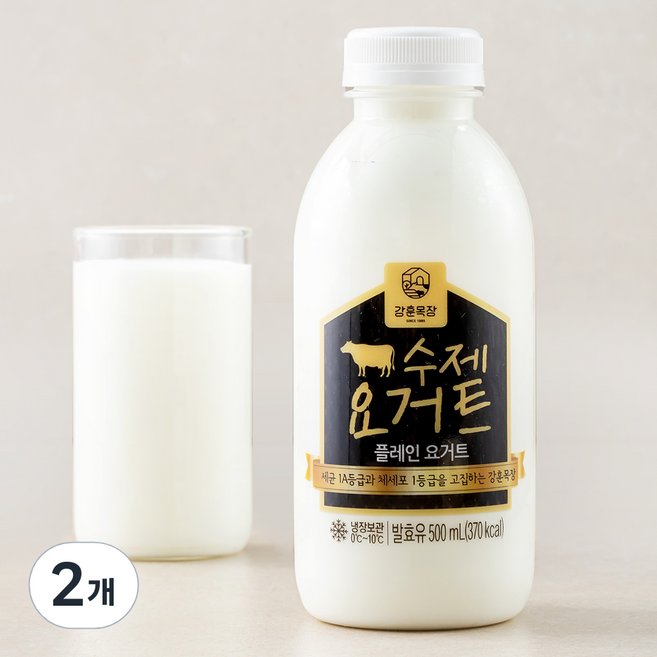 강훈목장 수제요거트 플레인, 500ml, 1개입, 2개