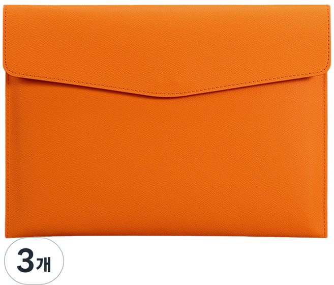 동아피엠에스 A4파일 가죽클러치, 오렌지, 3개