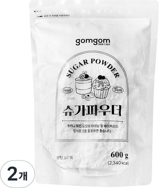 곰곰 슈가파우더, 600g, 2개