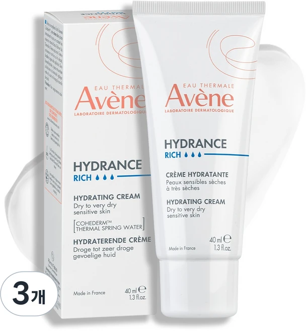 아벤느 이드랑스 하이드레이팅 리치 보습 크림, 40ml, 3개 - 쿠팡