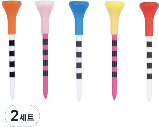 콜리스골프 러버티 눈금티 5종 세트, 혼합색상, 2세트