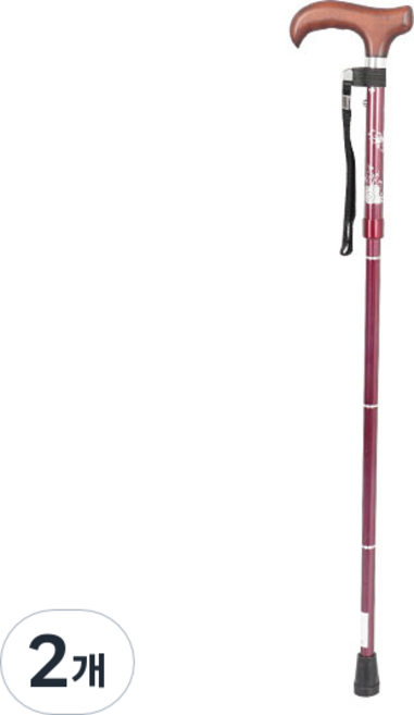 웰비 3단 꽃무늬 지팡이, 퍼플, 2개