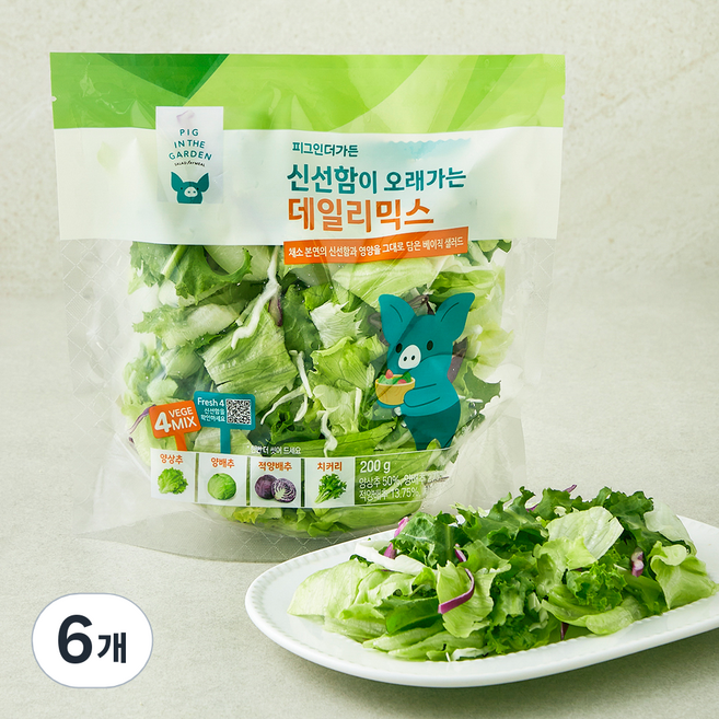 피그인더가든 신선함이 오래가는 데일리믹스, 200g, 6개