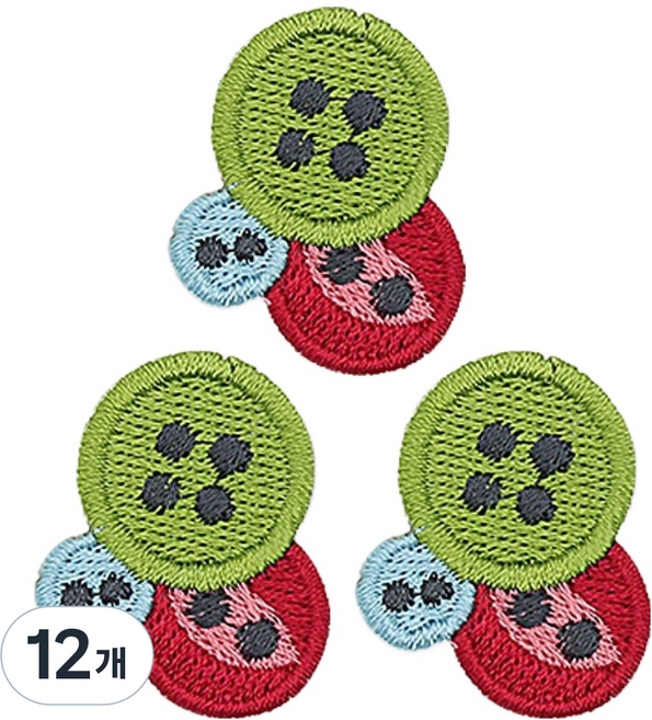 Button King 東大門鈕扣王 熱接著式刺繡臂章, 12個, 鈕扣