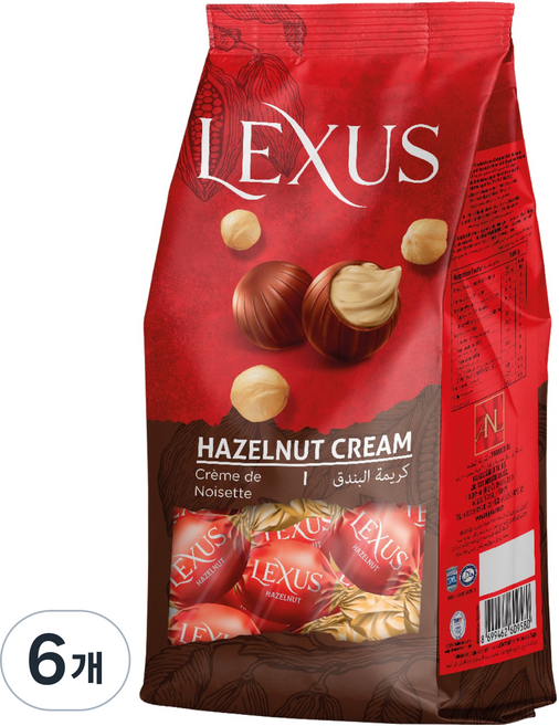 렉서스 헤이즐넛 크림 초콜릿, 800g, 6개