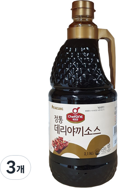쉐프원 정통데리야끼소스 PET, 2.1kg, 3개