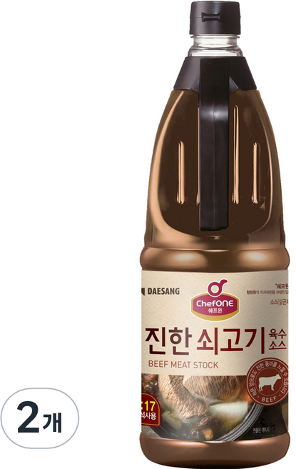 쉐프원 진한쇠고기육수 소스 PET, 2kg, 2개