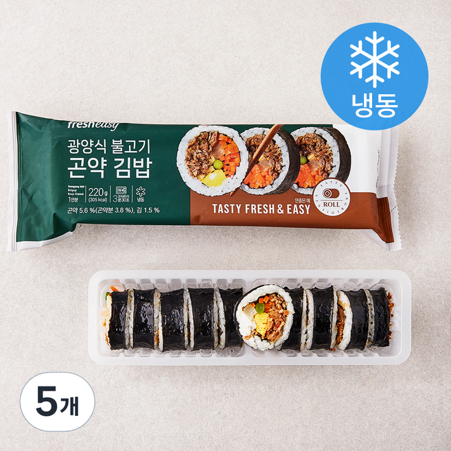 프레시지 광양식 불고기 곤약 김밥 (냉동), 220g, 5개