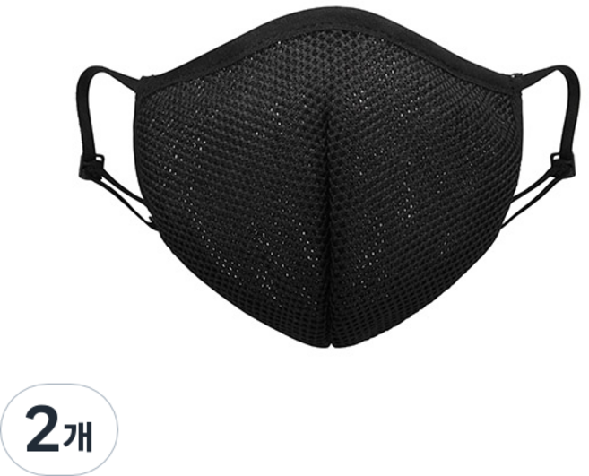 에이퓨리 에어라이트 여름쿨링 성인용 마스크 S, 1개입, 2개, 샤인블랙