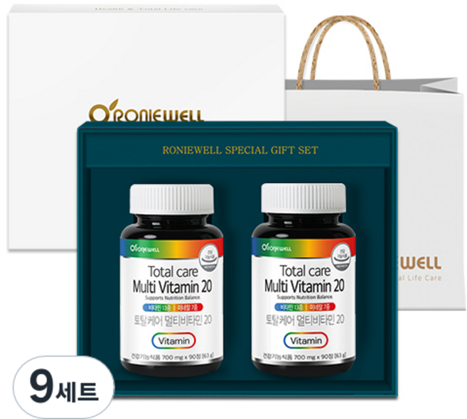 로니웰 토탈케어 멀티비타민 20 선물세트, 180정, 9세트