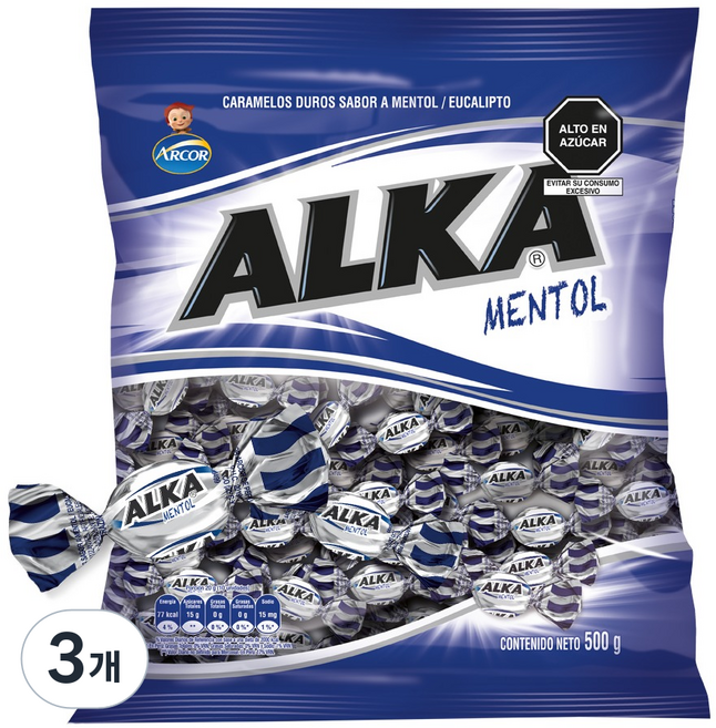 ARCOR Alka 薄荷糖, 500g, 3個