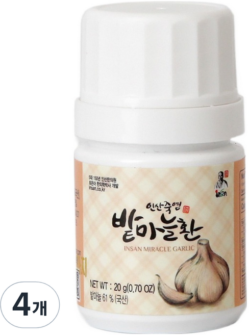 인산죽염 유황 밭마늘환, 20g, 4개