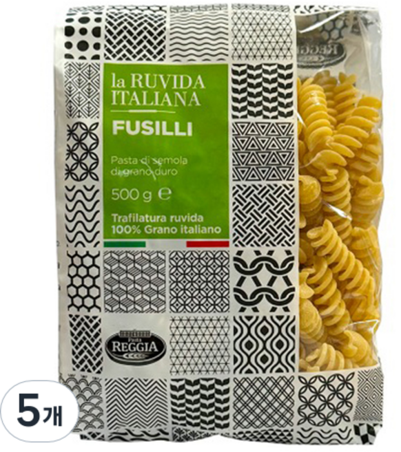 Pasta REGGIA La Ruvida 義大利捲麵, 袋裝, 500g, 5個