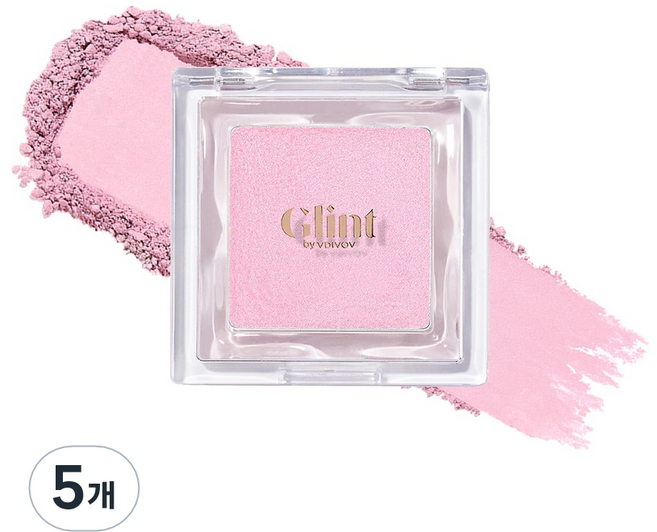 Glint 베이크드 블러쉬 블러셔 2.4g, 06 발레코어 핑크, 5개