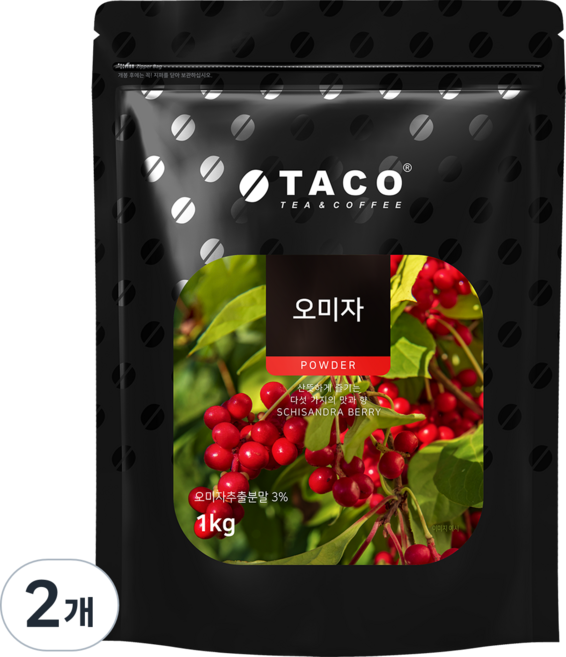 타코 오미자 파우더, 1kg, 2개, 1개입