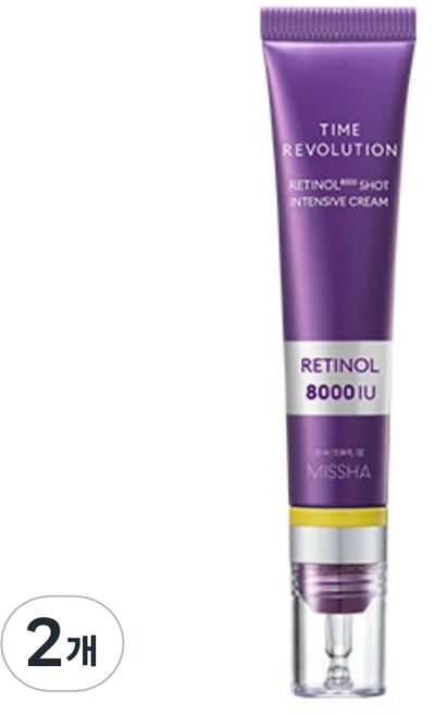 미샤 타임 레볼루션 8000샷 집중크림 레티놀8000, 25ml, 2개