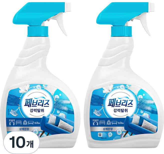 페브리즈 섬유탈취제 상쾌한향 본품, 880ml, 10개