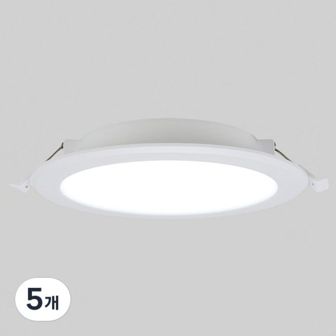 KDT LED 浴室 廁所 崁燈 20W 150mm, 白色 + 白光, 5個