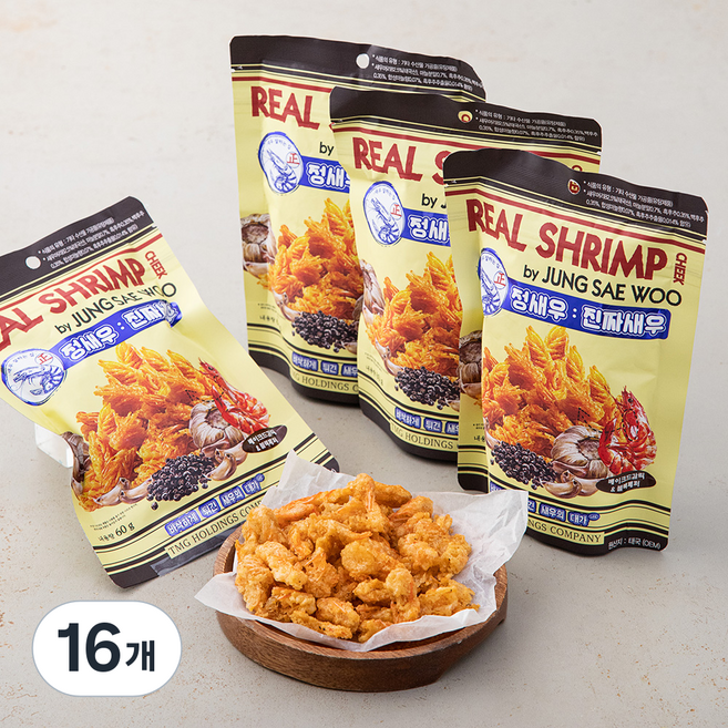 정새우 베이크드 갈릭 앤 블랙페퍼, 60g, 16개