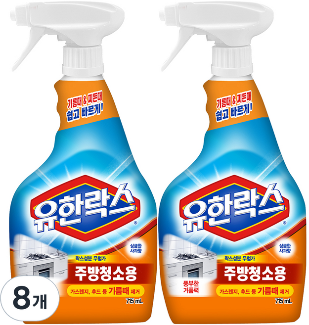 유한락스 주방청소용, 715ml, 8개
