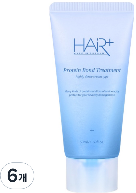 헤어플러스 단백질 본드 극손상모 케어 고단백 클리닉 트리트먼트, 50ml, 6개