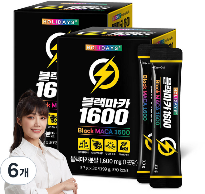 홀리데이즈 고함량 블랙마카1600, 99g, 6개