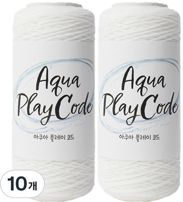 yarna 아쿠아 플레이 코드 뜨개실 50g, 1 화이트, 10개