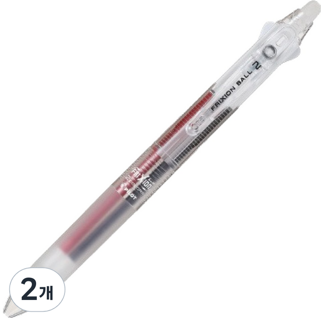 파이롯트 프릭션 볼 2 볼펜 0.38mm, 투명, 2개
