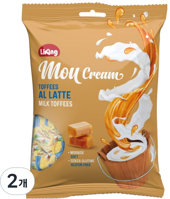라이킹 모우크림 밀크토피 캔디, 150g, 2개