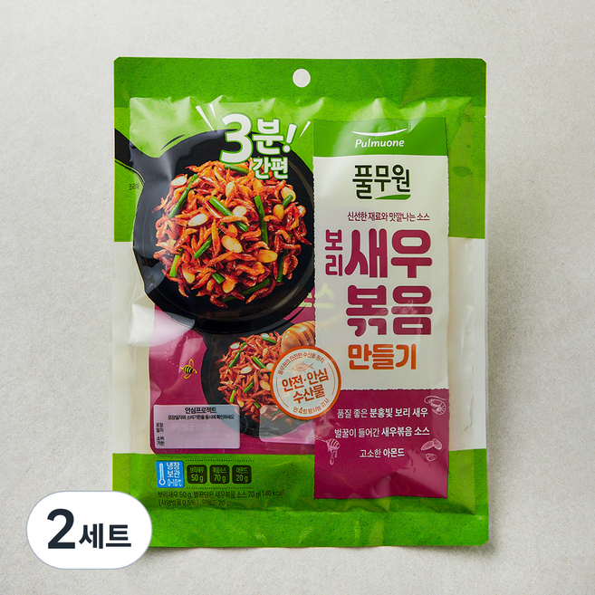 풀무원 3분간편 보리새우볶음 만들기 + 소스 세트, 140g, 2세트