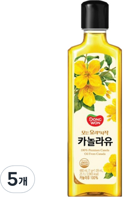 Dongwon 東遠 芥花油, 480ml, 5個