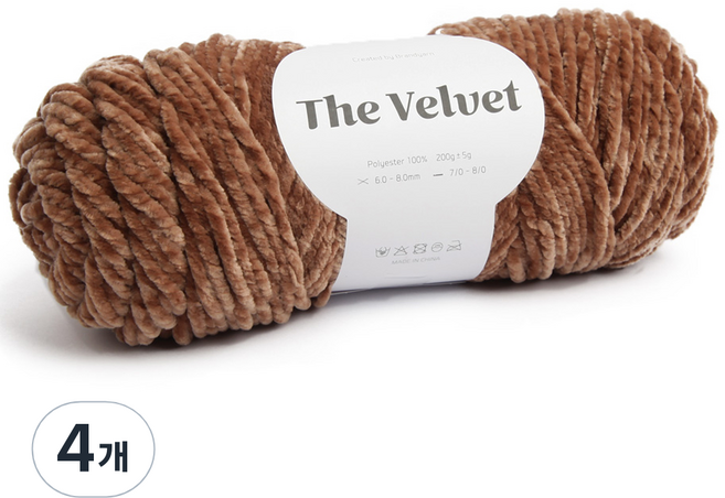 브랜드얀 더벨벳 뜨개실, 40 카푸치노, 4개