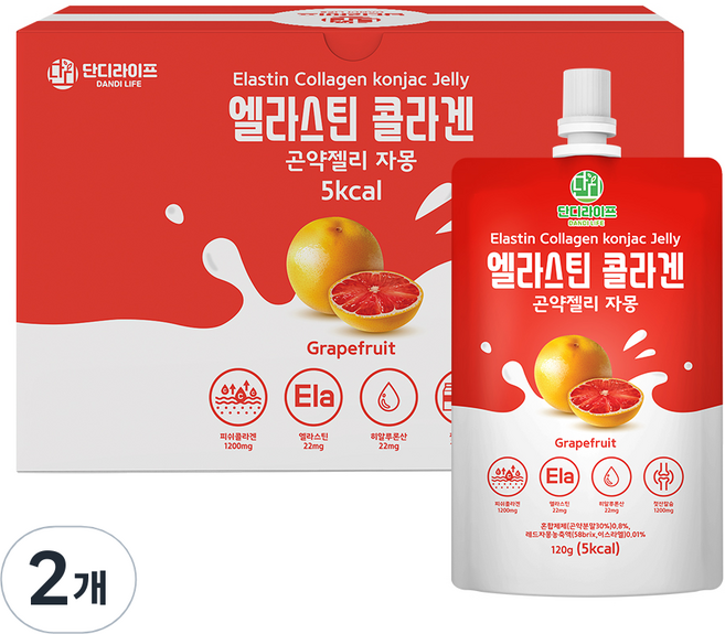 단디라이프 엘라스틴 콜라겐 곤약젤리 자몽맛 10개입, 840g, 2개
