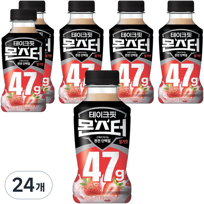 테이크핏 몬스터 근육이 마시는 단백질 딸기맛, 24개, 350ml