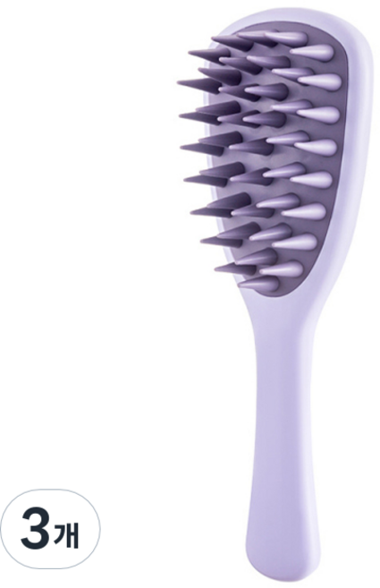 투인원 두피 마사지 샴푸 브러쉬, 3개, 퍼플