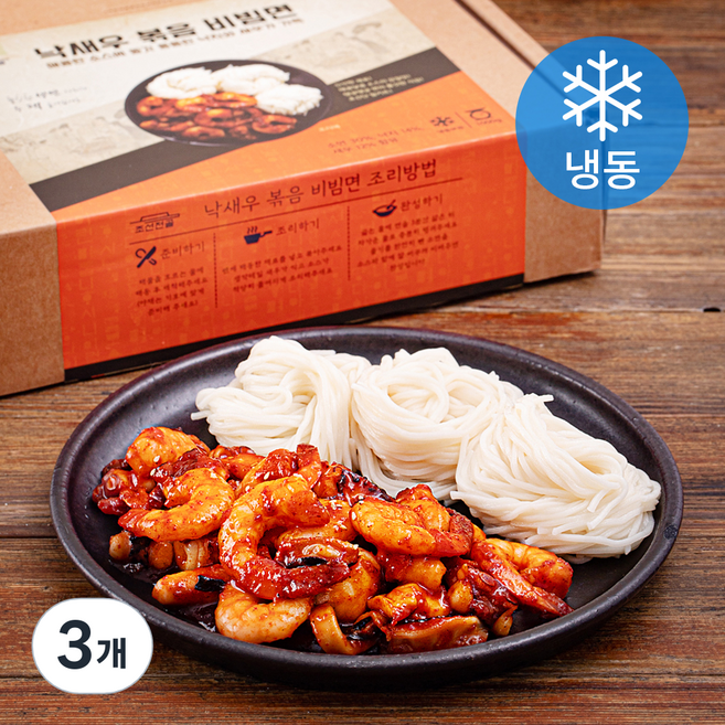 조선전골 낙새우 볶음 비빔면 (냉동), 3개, 1kg