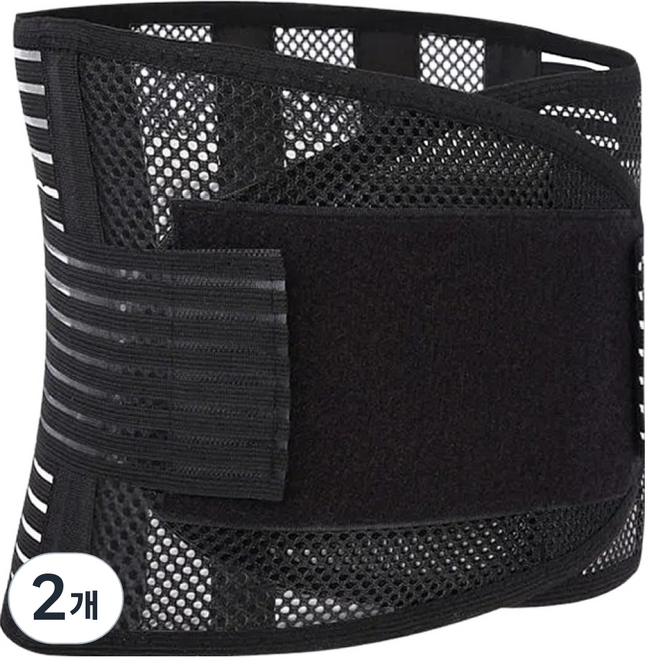 세이프코어 남여공용 사계절 메쉬 5강판 허리보호대, 2개, 블랙