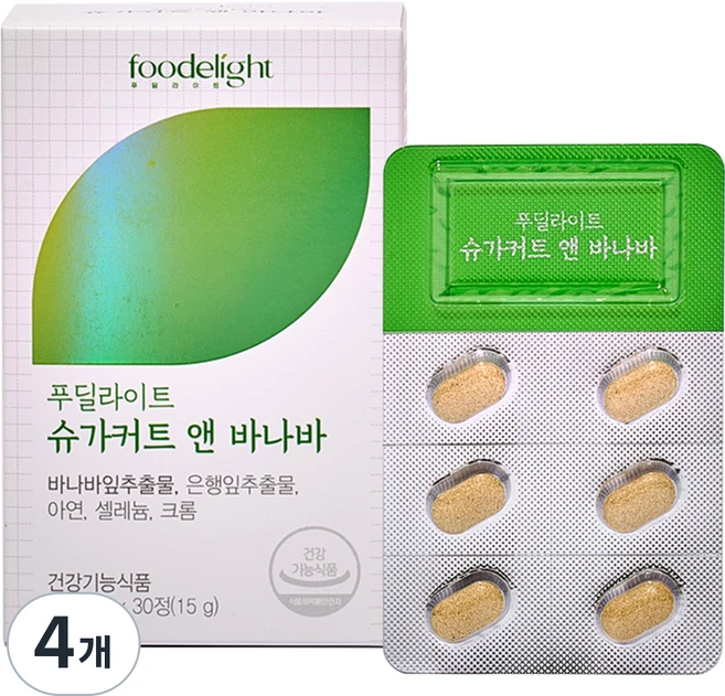 푸딜라이트 슈가커트 앤 바나바 15g, 4개, 30정 - 쿠팡