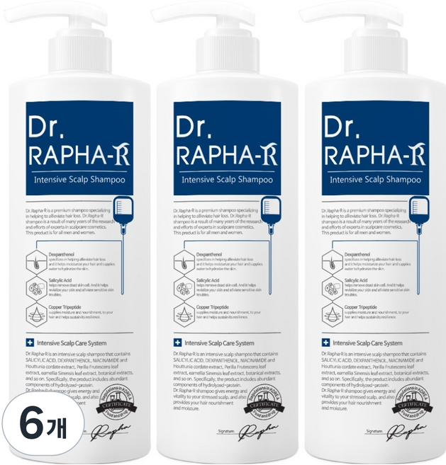 닥터라파알 탈모 샴푸, 1L, 6개