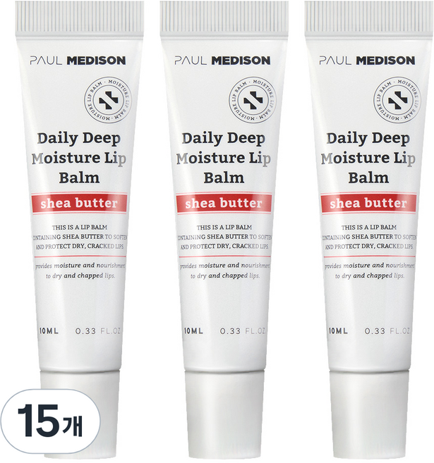 폴메디슨 데일리 딥 모이스처 시어버터 립밤, 10g, 15개, 사과향