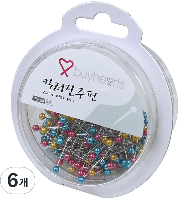buyhearts 世界彩色珍珠別針 WAP, 6個, 270入
