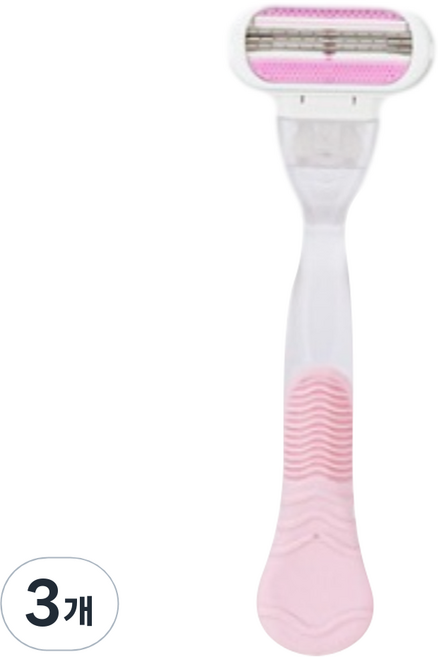 라델리 여성용 심플 제모 면도기 분홍색 면도날 미포함, 3개, 1개입