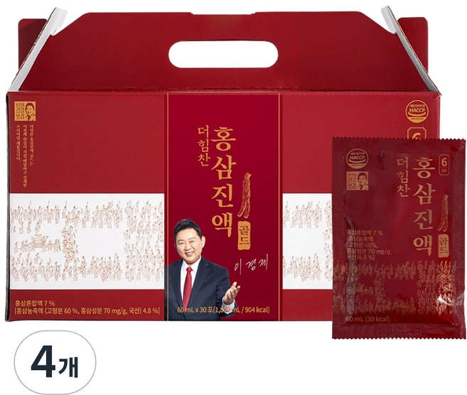 래오이경제 더힘찬 홍삼진액 골드 30p, 1.8L, 4개