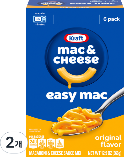 Kraft 卡夫 Easy Mac 起司火鍋 原味 6入, 366g, 2個
