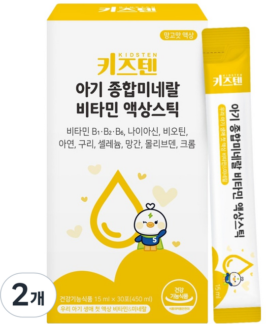 키즈텐 아기 종합미네랄 비타민 액상스틱, 30회분, 2개