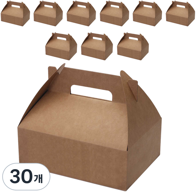 인디케이 손잡이 답례상자 대 23 x 17 x 18 cm, 크라프트, 30개