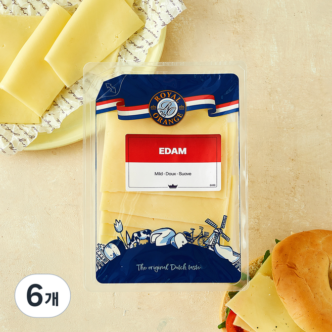 로얄오렌지 에담 치즈 슬라이스, 150g, 6개, 1개입